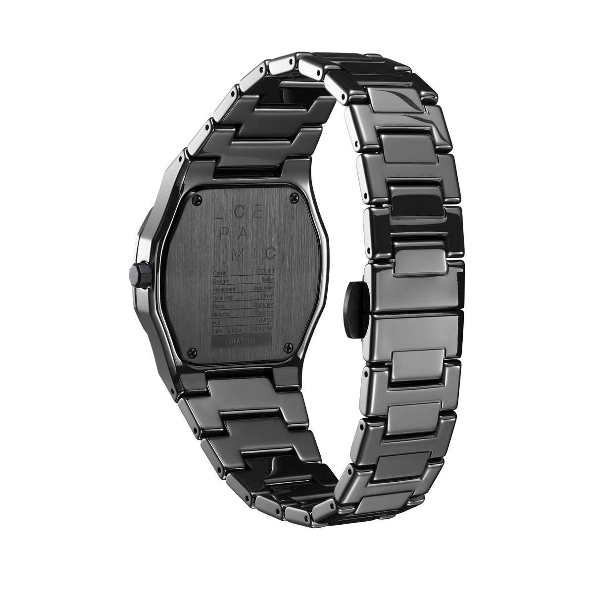 Shop D1 Milano Watch Ceramica 37 Mm In Black