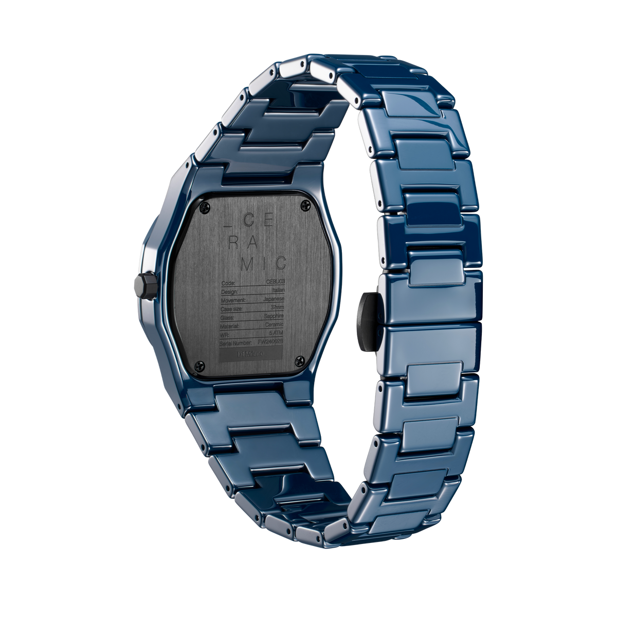 Shop D1 Milano Watch Ceramica 37 Mm In Blue