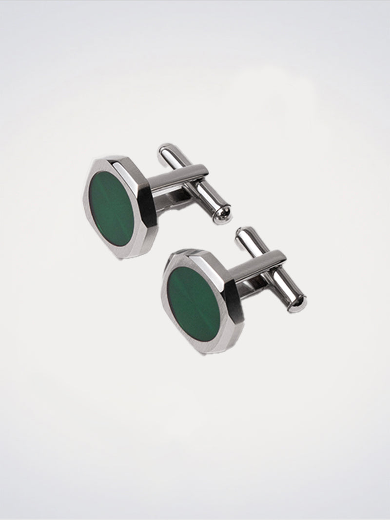 Green & Silver Cufflinks
