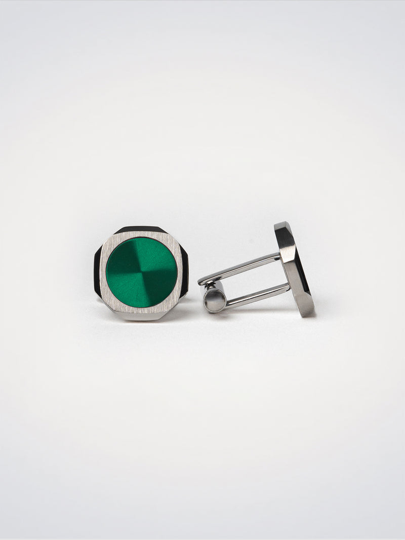 Green & Silver Cufflinks