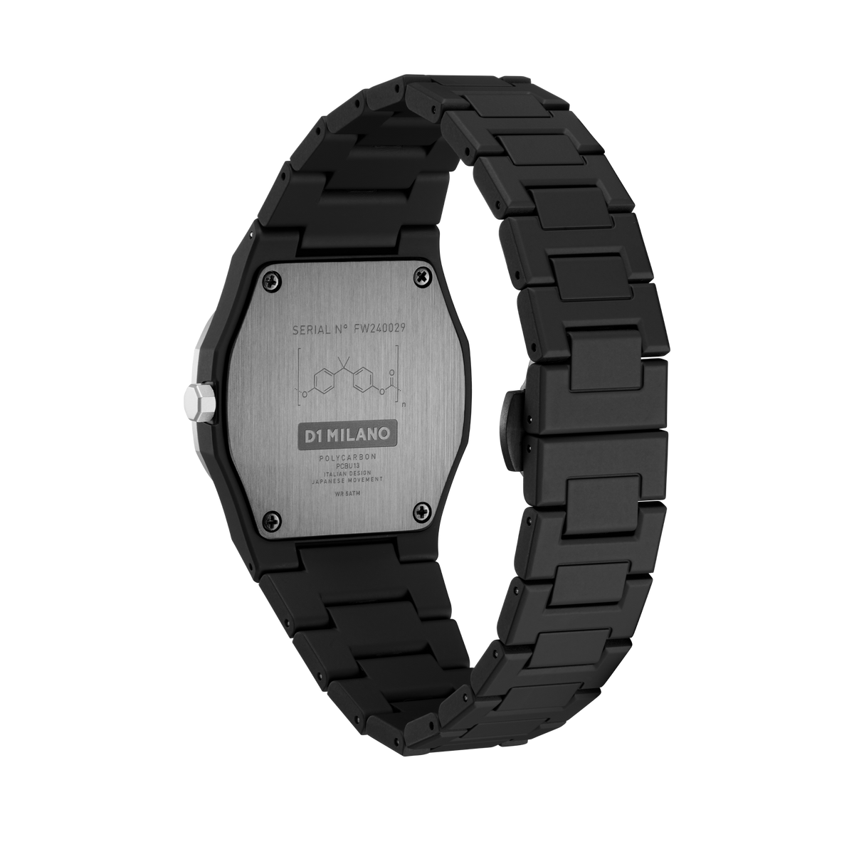 Shop D1 Milano Watch Polycarbon 37 Mm In Black/silver