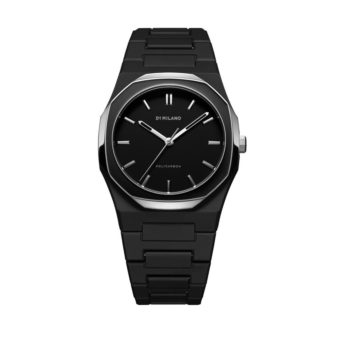 Shop D1 Milano Watch Polycarbon 37 Mm In Black/silver