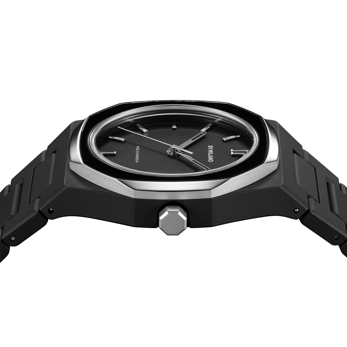 Shop D1 Milano Watch Polycarbon 37 Mm In Black/silver