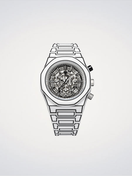 White Sketch Polychrono Watch | D1 Milano