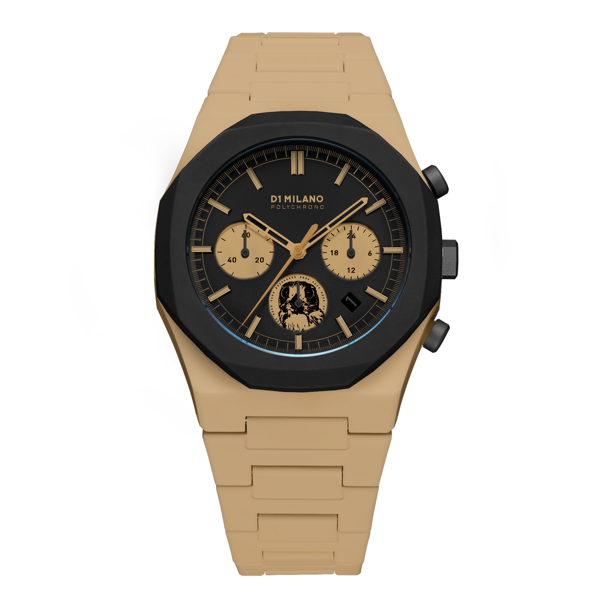 D1 Milano Watch Polychrono 40.5mm In Black/grey/taupe