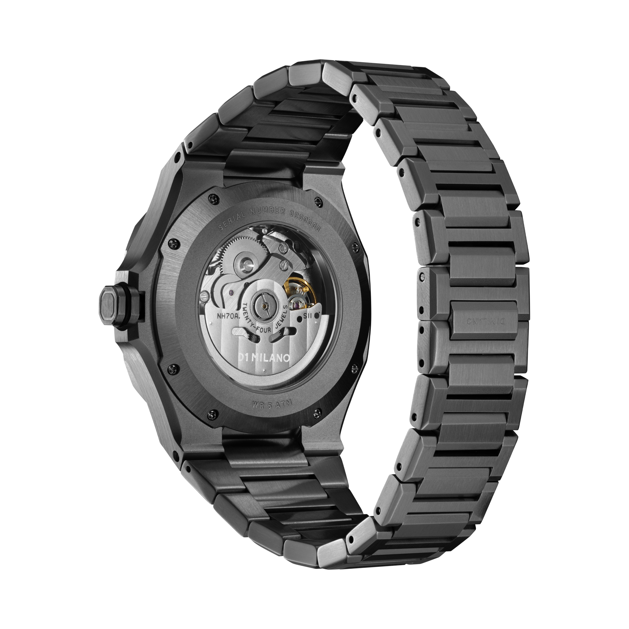 Skeleton Bracelet 41.5 mm Gun Metal D1 Milano