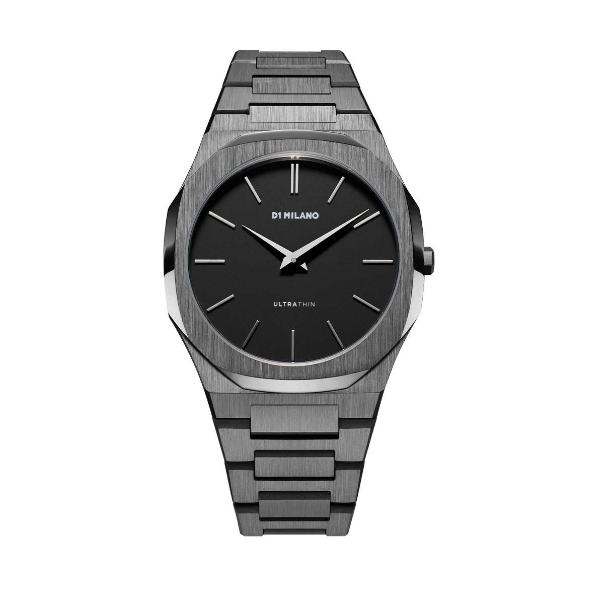 Shop D1 Milano Watch Ultra Thin Bracelet 40 Mm In Black/gun Metal