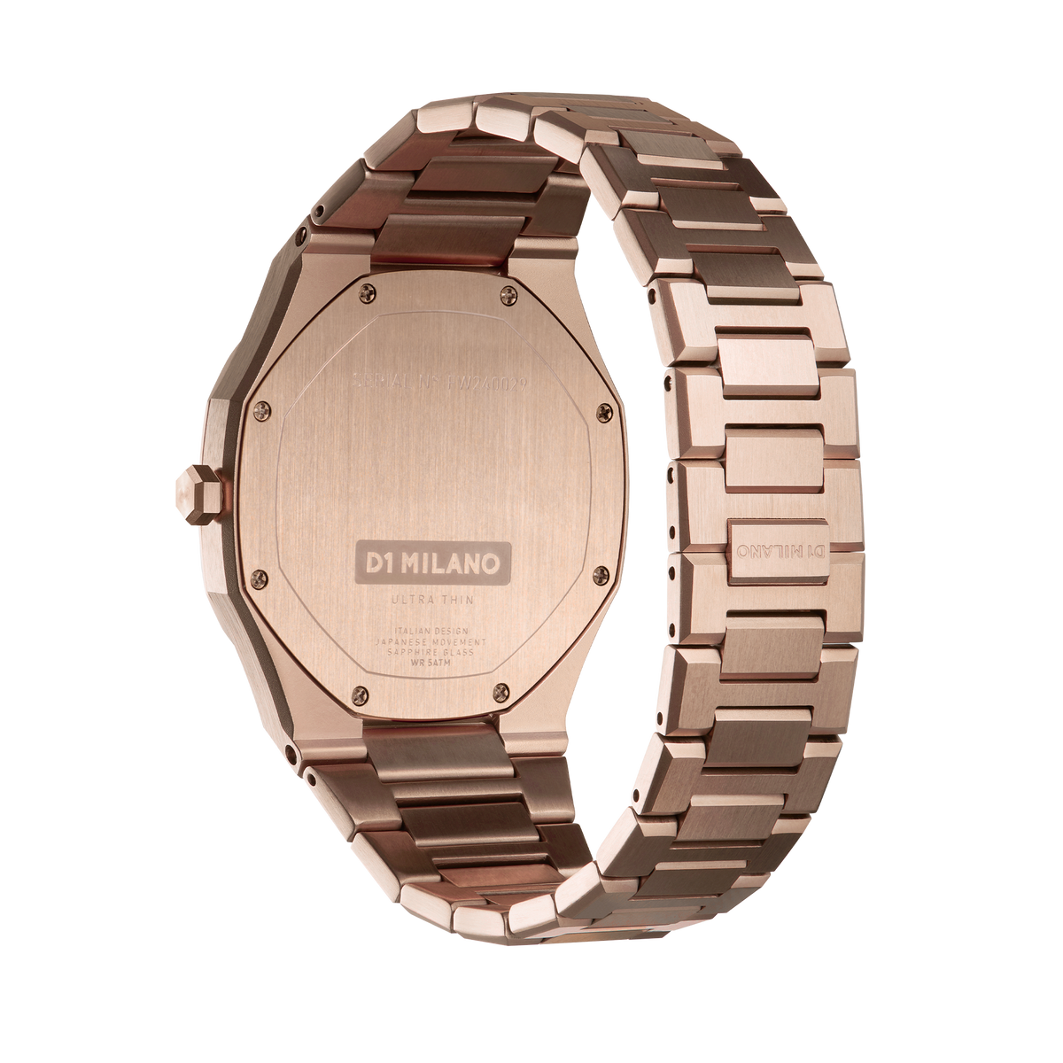 D1 Milano Watch Ultra Thin Bracelet 40 Mm In Black/rose Gold