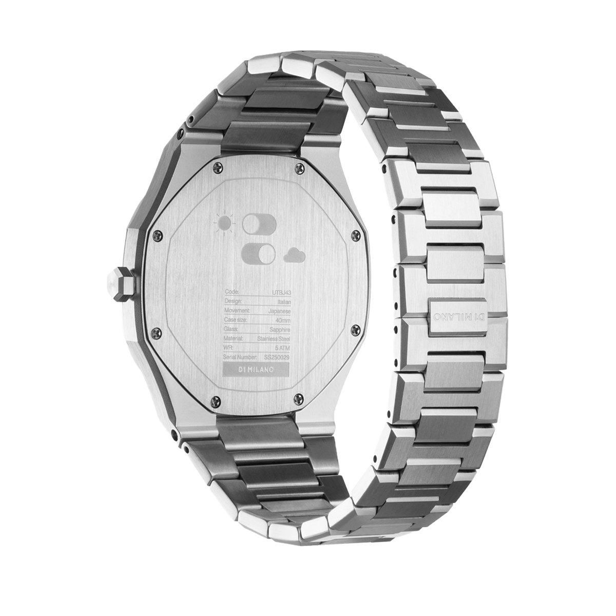 D1 Milano Watch Ultra Thin Bracelet 40 Mm In Blue/silver/violet