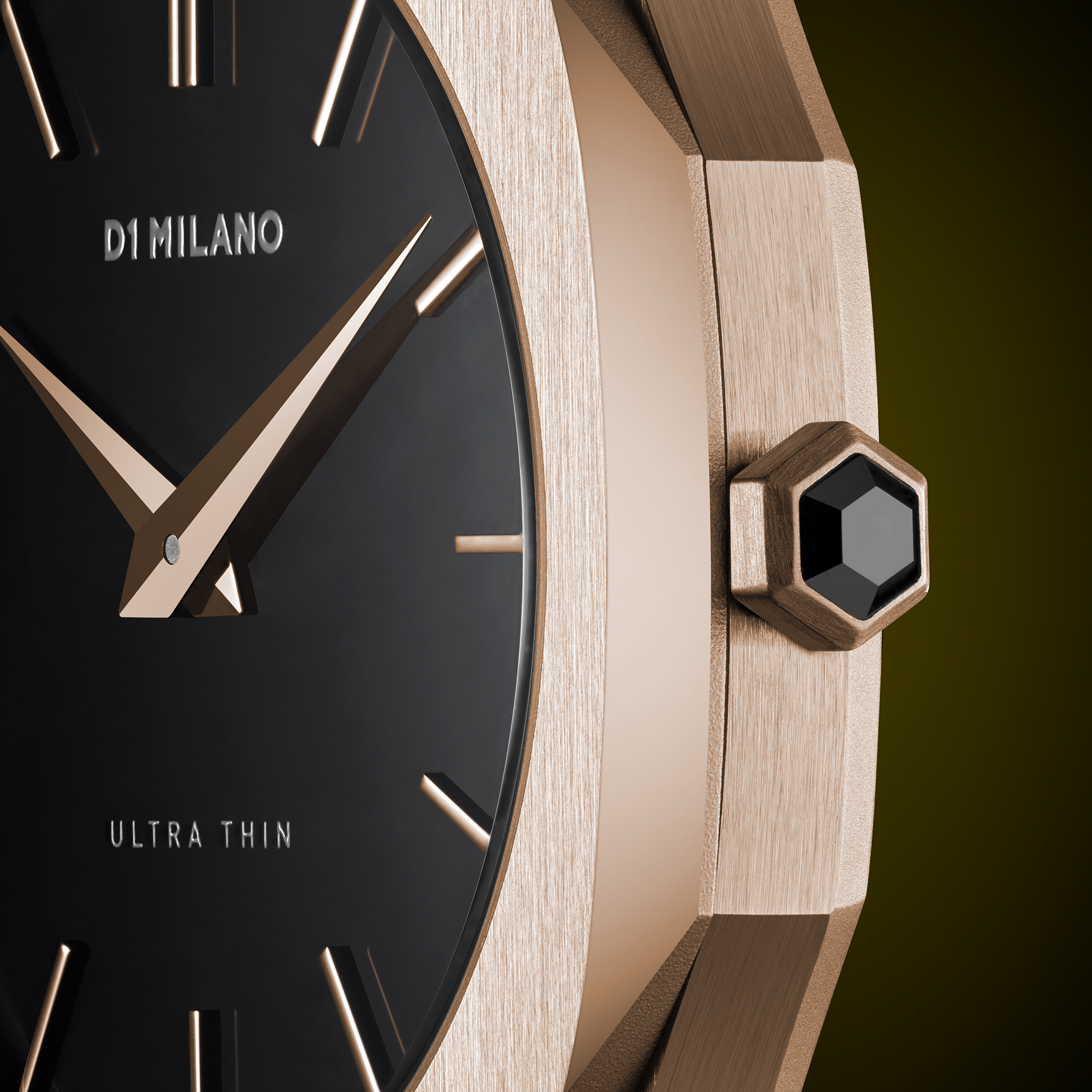 Ultra Thin Nylon 40 mm Rose Gold D1 Milano