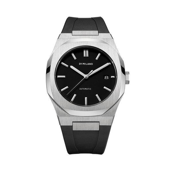 Automatic Rubber 41.5 mm Silver D1 Milano