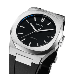 Automatic Rubber 41.5 mm Silver D1 Milano